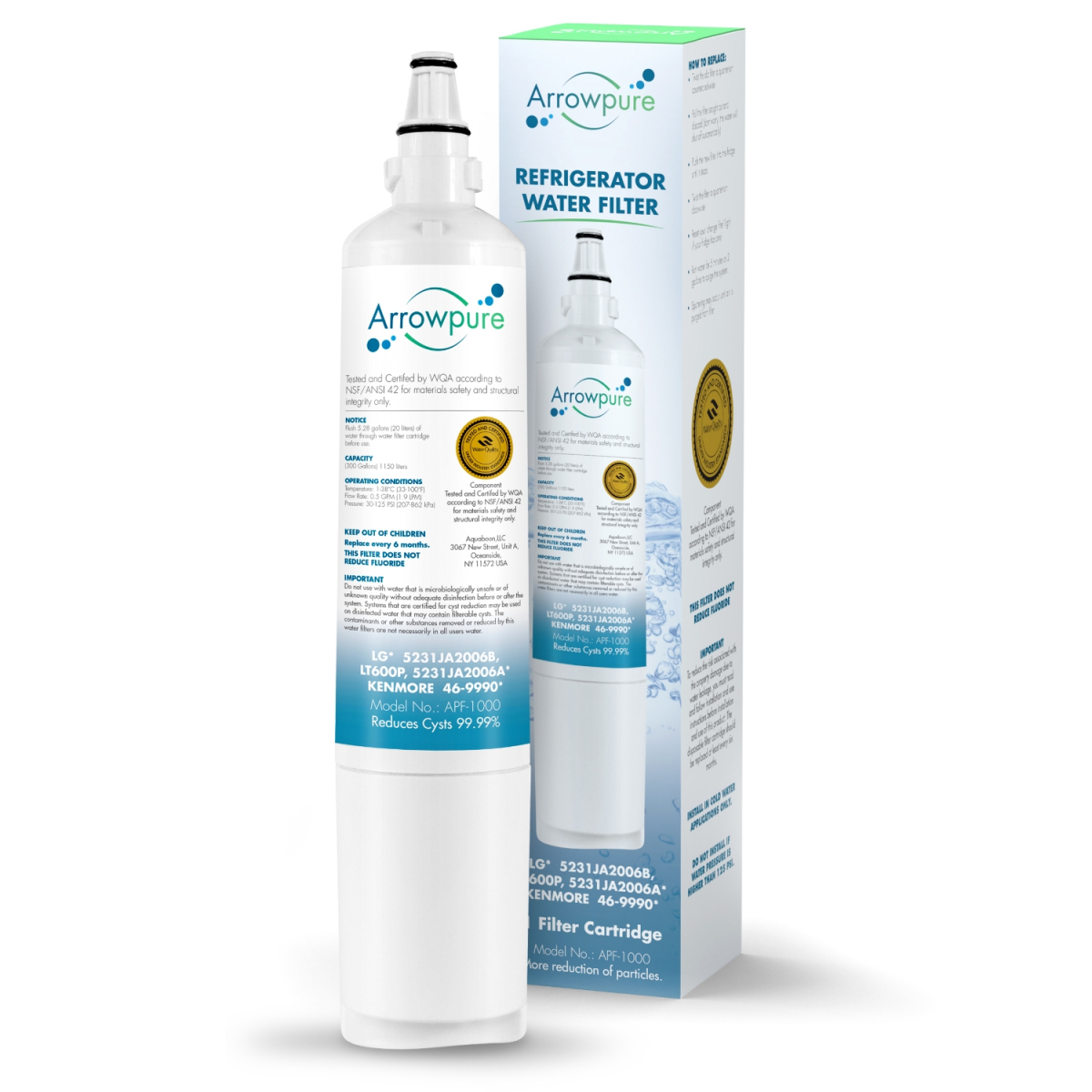 1 Pack Of Arrowpure Refrigerator Water Filter Replacement APF-1000X1