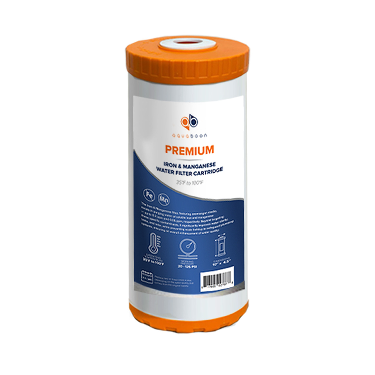 Whole House 10 x 4.5 Inch. Big Blue Iron and Manganese Water Filter Cartridge