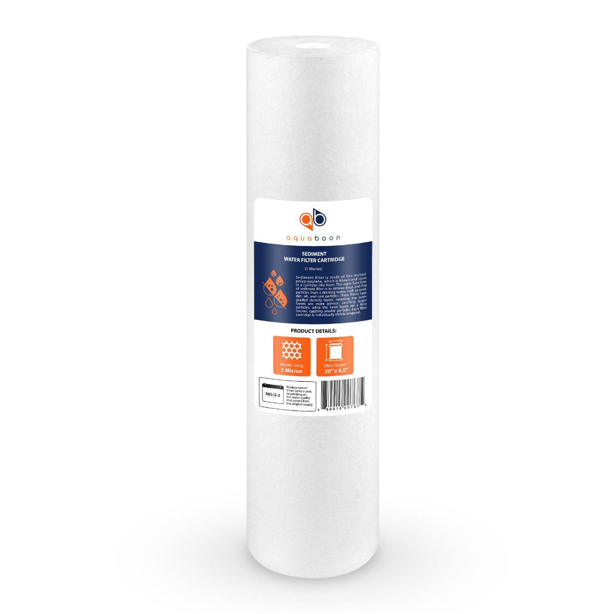 Aquaboon 1 Micron 20 x 4.5 Inch Sediment Water Filter Cartridge