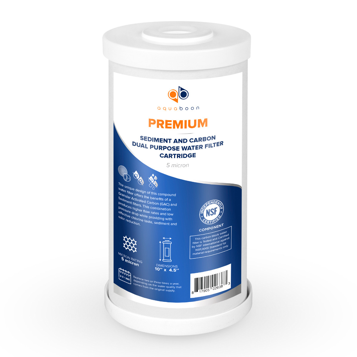 Dual Carbon & Sediment Water Filter Cartridge