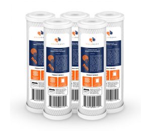 5 Pack Of Aquaboon 5 Micron 10 x 2.5 Inch. Carbon block Water Filter Cartridge
