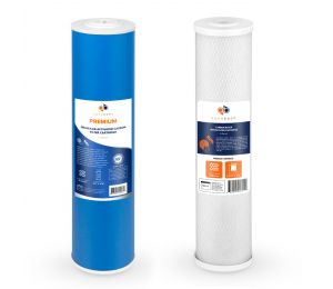 Aquaboon 5 Micron 20" x 4.5" CTO Carbon Block & GAC Replacement Filter Cartridges Set (2 PCS)