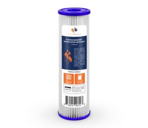 1 Pack Of Aquaboon 5 micron 10 x 2.5 Inch Pleated Sediment Water Filter Cartridge