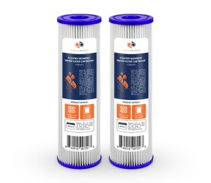 2 Pack Of Aquaboon 5 micron 10 x 2.5 Inch Pleated Sediment Water Filter Cartridge