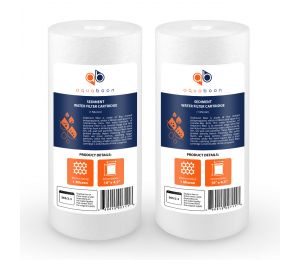 2 Pack Of Aquaboon 1 Micron 10 x 4.5 Inch Sediment Water Filter Cartridge