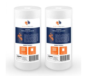 2 Pack Of Aquaboon 5 Micron 10 x 4.5 Inch Sediment Water Filter Cartridge