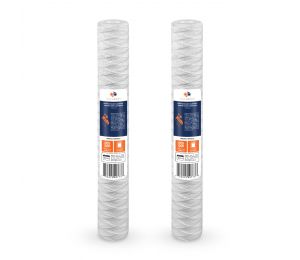 2 Pack Of Aquaboon 1 Micron 20 x 2.5 Inch String Wound Sediment Water Filter Cartridge