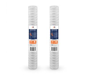 2 Pack Of Aquaboon 5 Micron 20 x 2.5 Inch String Wound Sediment Water Filter Cartridge