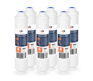 6 Pack Of T33 Compatible 10x2 Inch. Inline Pre/Post Membrane Filter Cartridge by Aquaboon (Jaco Fitting) AB-6T33J