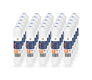 25 Pack Of T33 Compatible 10x2 Inch. Inline Pre/Post Membrane Filter Cartridge by Aquaboon (Quick Connect Fitting) AB-25T33Q