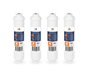 4 Pack Of T33 Compatible 10x2 Inch. Inline Pre/Post Membrane Filter Cartridge by Aquaboon (Quick Connect Fitting) AB-4T33Q