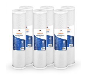 6 Pack Of Premium Aquaboon 5 Micron 20 x 4.5 Inch. Carbon block Water Filter Cartridge