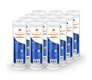 12 Pack Of Premium Aquaboon 5 Micron 10 x 2.5 Inch. Carbon block Water Filter Cartridge