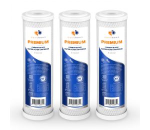 3 Pack Of Premium Aquaboon 5 Micron 10 x 2.5 Inch. Carbon block Water Filter Cartridge