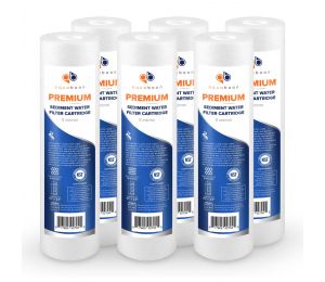 6 Pack Of Aquaboon Premium NSF CERTIFIED 5 Micron 10 x 2.5 Inch Sediment Water Filter Cartridge