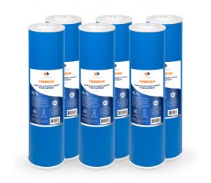 6 Pack Of Premium Aquaboon 5 Micron 20 x 4.5 Inch. GAC Water Filter Cartridge