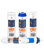 Replacement Set of 10 x 2.5 Inch Water Filter Cartridges by Aquaboon (5 PCS) AB-1C5M-1G5M-1S5M-1T33-1MF50GPD