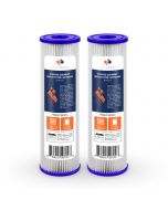 2 Pack Of Aquaboon 5 micron 10 x 2.5 Inch Pleated Sediment Water Filter Cartridge