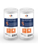 2 Pack Of Aquaboon 5 Micron 10 x 4.5 Inch String Wound Sediment Water Filter Cartridge