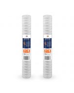 2 Pack Of Aquaboon 1 Micron 20 x 2.5 Inch String Wound Sediment Water Filter Cartridge