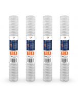 4 Pack Of Aquaboon 1 Micron 20 x 2.5 Inch String Wound Sediment Water Filter Cartridge