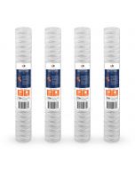 4 Pack Of Aquaboon 5 Micron 20 x 2.5 Inch String Wound Sediment Water Filter Cartridge