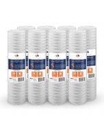 8 Pack Of Aquaboon 1 Micron 20 x 4.5 Inch String Wound Sediment Water Filter Cartridge