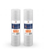 2 Pack Of Aquaboon 5 Micron 20 x 4.5 Inch String Wound Sediment Water Filter Cartridge