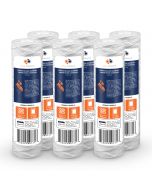 6 Pack Of Aquaboon 5 micron 10 x 2.5 Inch String Wound Sediment Water Filter Cartridge