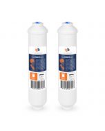 2 Pack Of T33 Compatible 10x2 Inch. Inline Pre/Post Membrane Filter Cartridge by Aquaboon (Quick Connect Fitting) AB-2T33Q