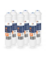 6 Pack Of T33 Compatible 10x2 Inch. Inline Pre/Post Membrane Filter Cartridge by Aquaboon (Quick Connect Fitting) AB-6T33Q
