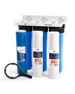 3-Stage 20" Whole House Water Filtration System by Aquaboon AB-3WHPG20BBW-1G20BB5M-1S20BB5M-1SW20BB5M