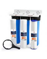 3-Stage 20" Whole House Water Filtration System by Aquaboon AB-3WH20BB-1C20BB5M-1S20BB5M-1PL20BB5M