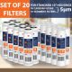 Replacement Set of 10 x 2.5 Inch Water Filter Cartridges by Aquaboon (20 PCS)