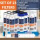 Replacement Set of 10 x 2.5 Inch Water Filter Cartridges by Aquaboon (23 PCS) AB-6C5M-6G5M-6S5M-3T33-2X50GPD
