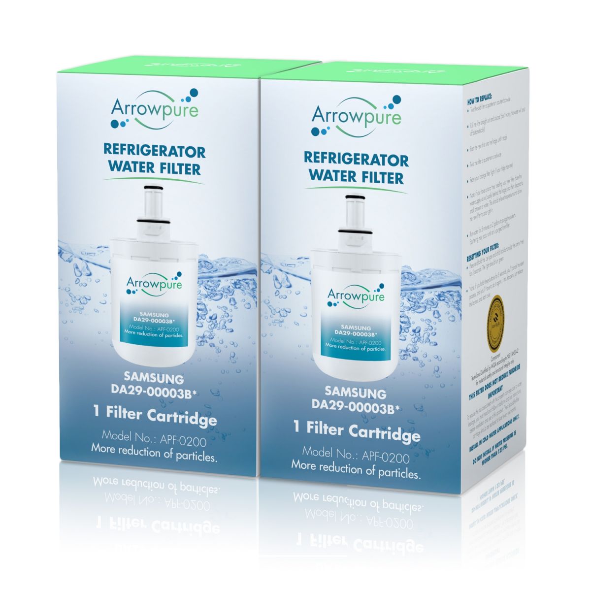 2 Pack Of Arrowpure Refrigerator Water Filter Replacement APF-0200x2
