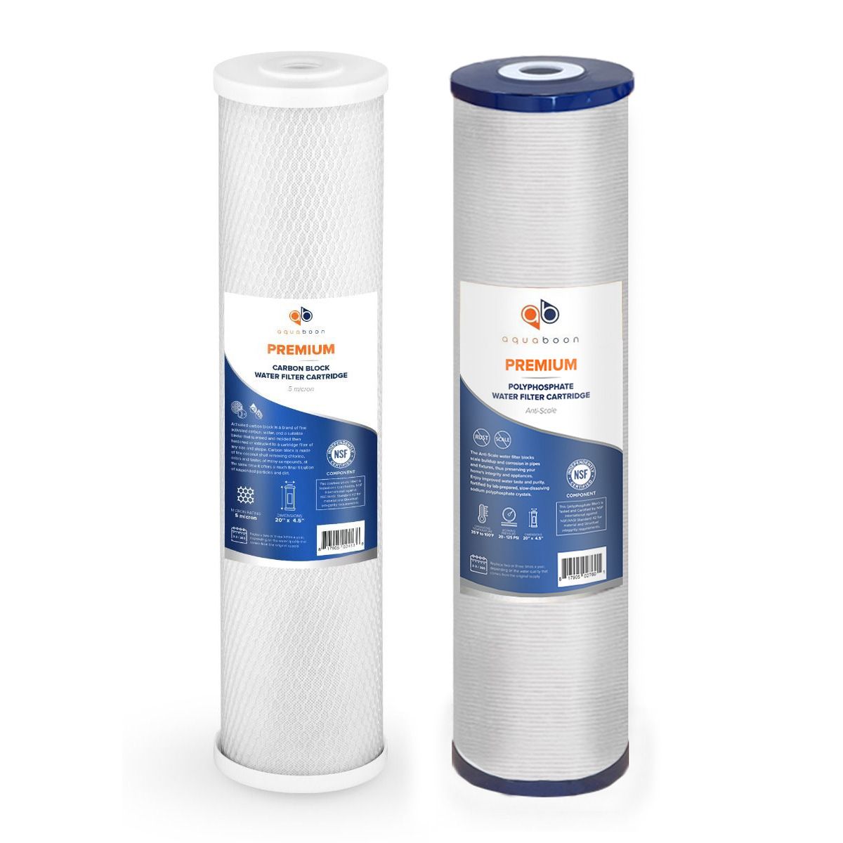 Replacement Cartridges Set For Aquaboon 2-Stage Anti-Scale Filtration System On Steel Frame