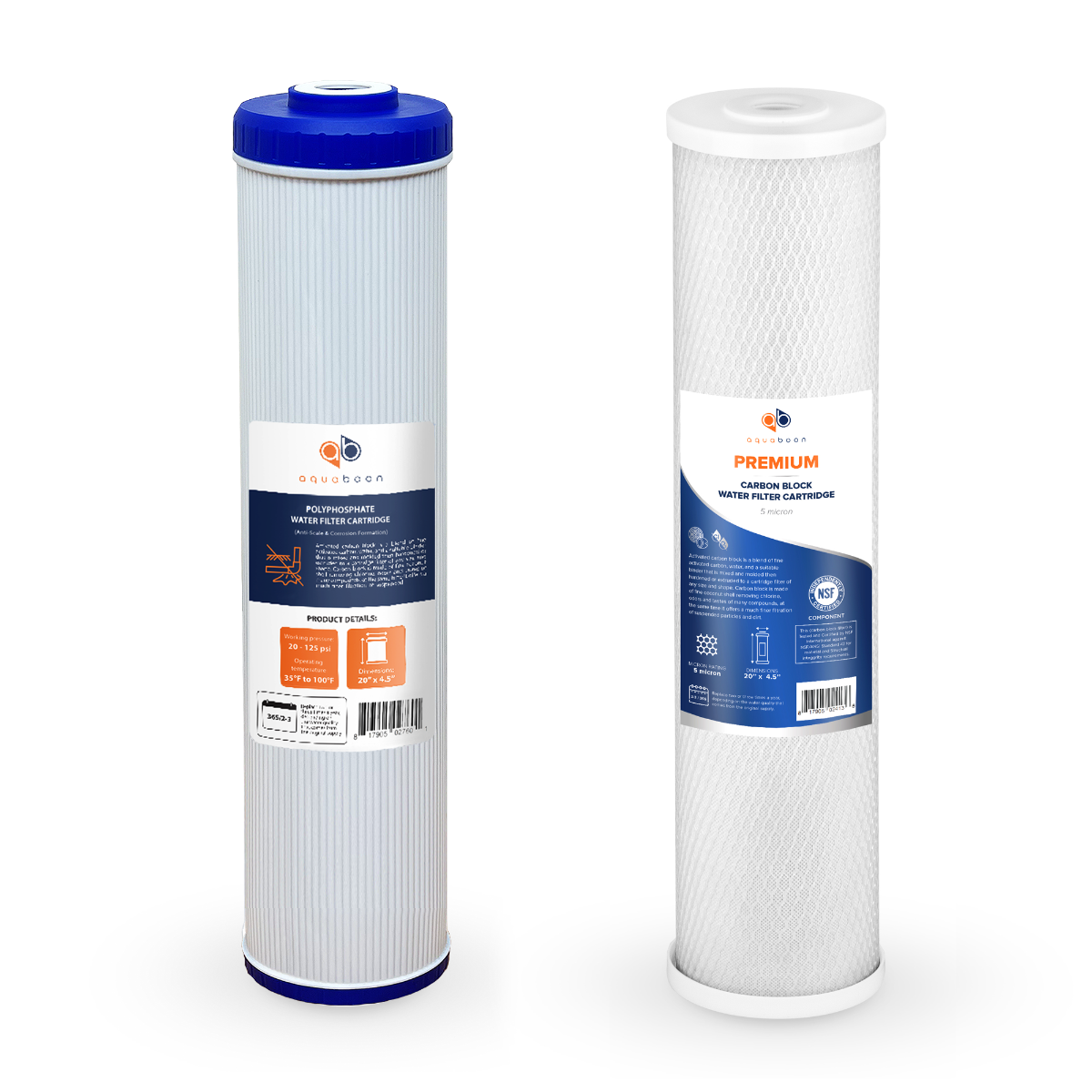 Replacement Cartridges Set For Aquaboon 2-Stage Anti-Scale Filtration System On Steel Frame