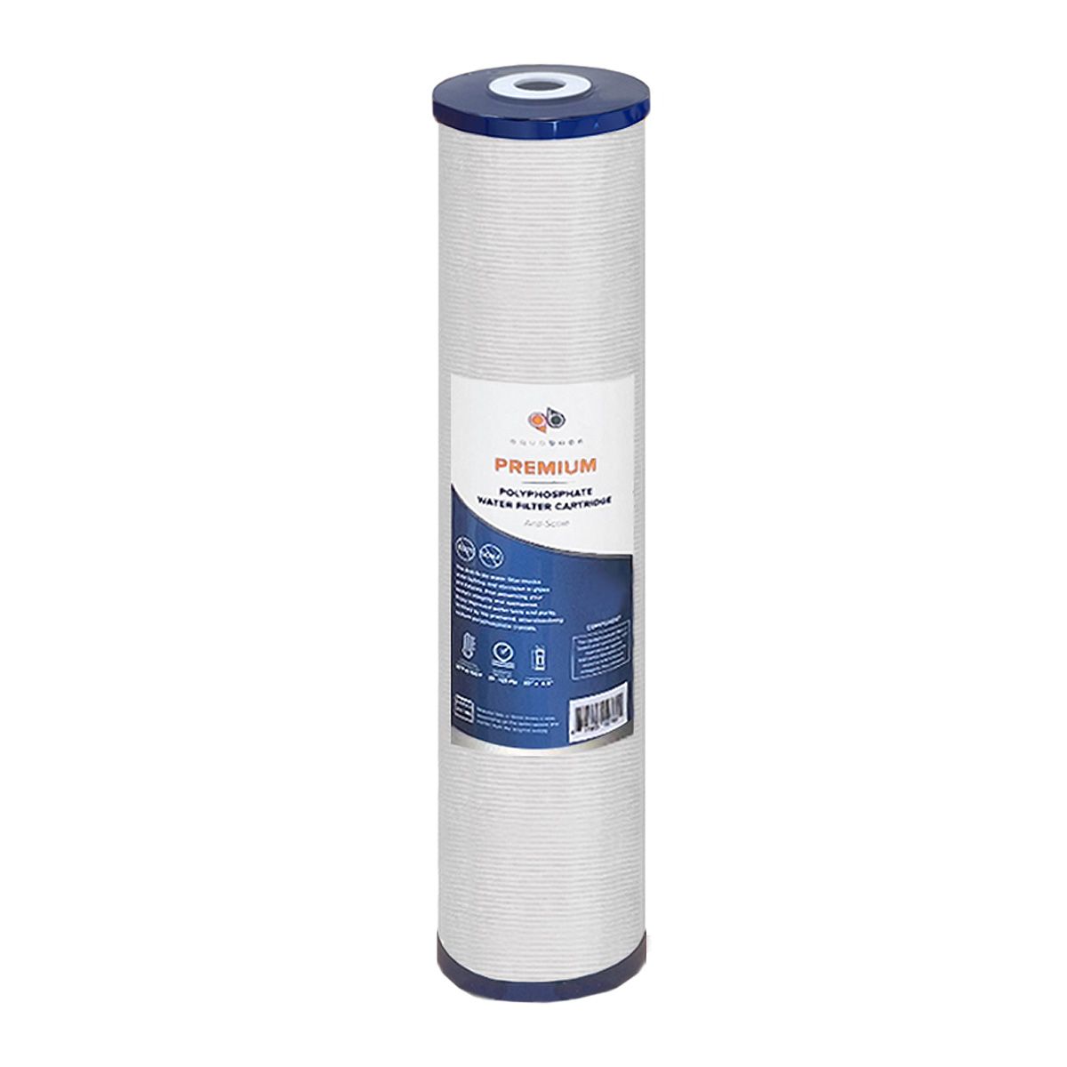 Whole House 20 x 4.5 Inch. Big Blue Polyphosphate Anti Scale Water Filter Cartridge