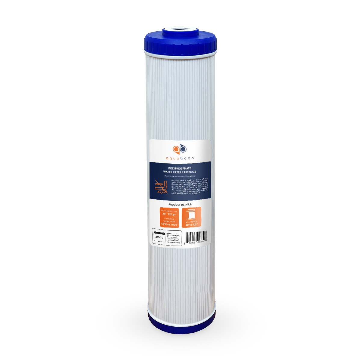 Aquaboon Whole House 20 Inch Big Blue Polyphosphate Anti Scale Water Filter Cartridge