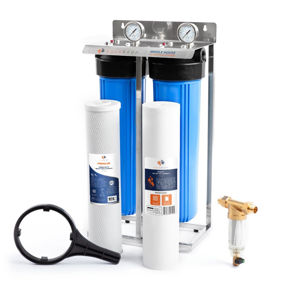 2-Stage 20" Aquaboon Whole House Water Treatment System