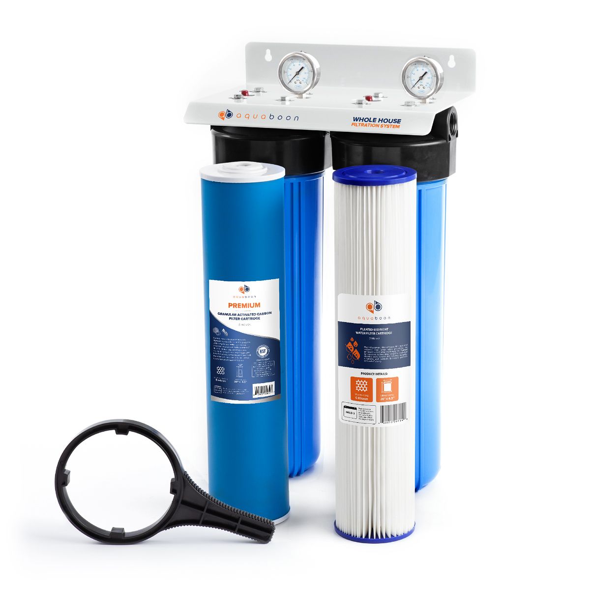 Two-Stage 20" Aquaboon Whole House Water Filtration System