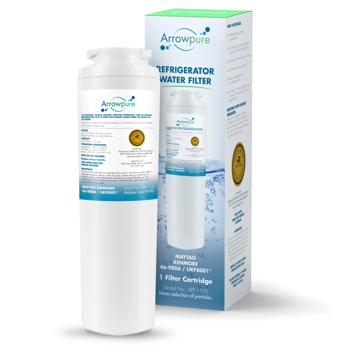 1 Pack Of Arrowpure Refrigerator Water Filter Replacement APF-1100X1