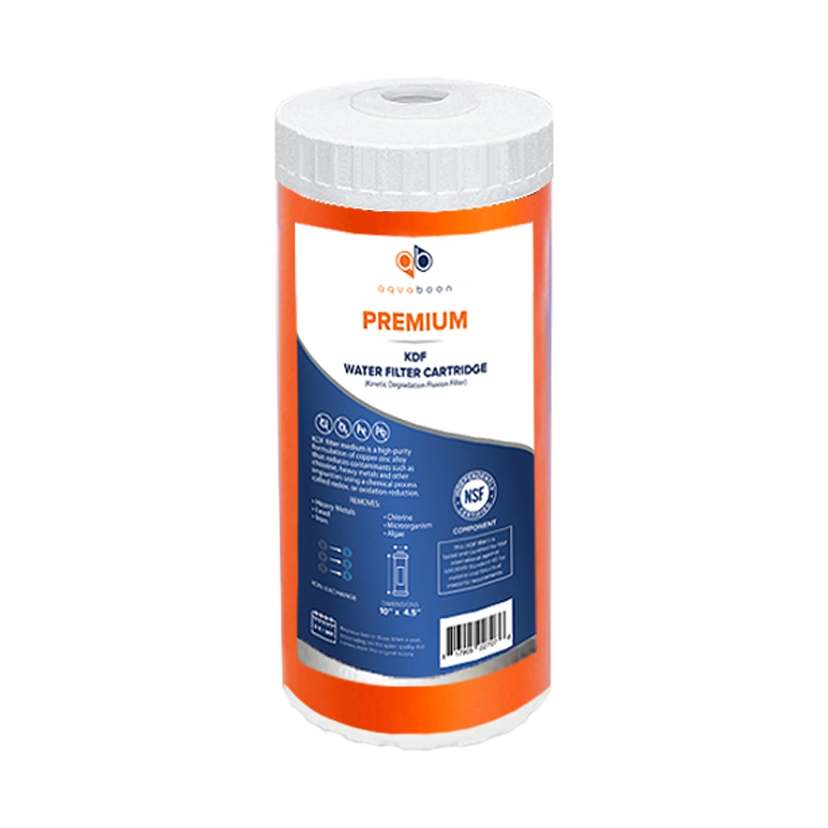 Aquaboon KDF 10 x 4.5 Inch. Big Blue Replacement Water Filter Cartridge