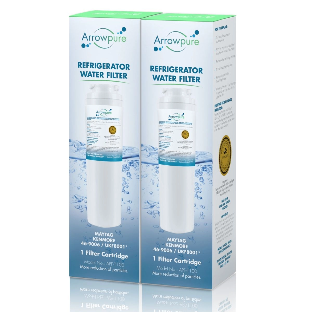 2 Pack Of Arrowpure Refrigerator Water Filter Replacement APF-1100x2