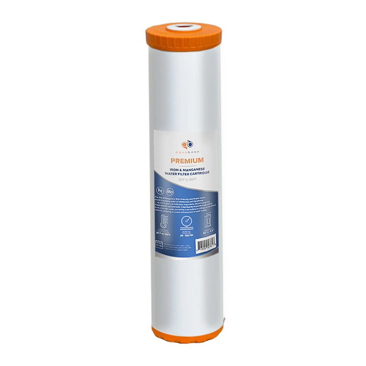 1 Pack Of Whole House 20 x 4.5 Inch. Big Blue Iron and Manganese Water Filter Cartridge