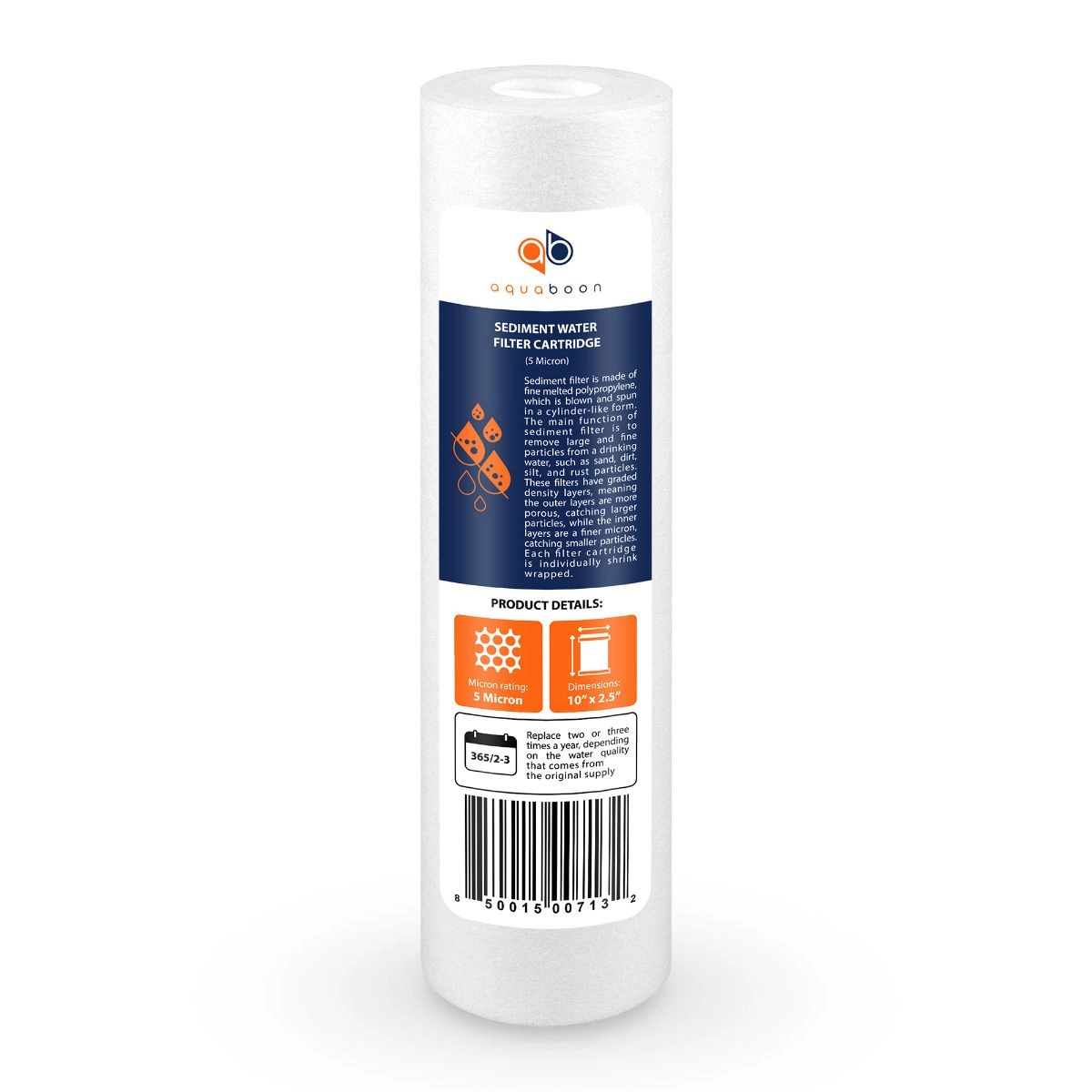 Membrane Solutions 10x2.5 Inch Grooved Sediment Water Filter Cartridge - 5 Micron, 4 To 25 Pack Options