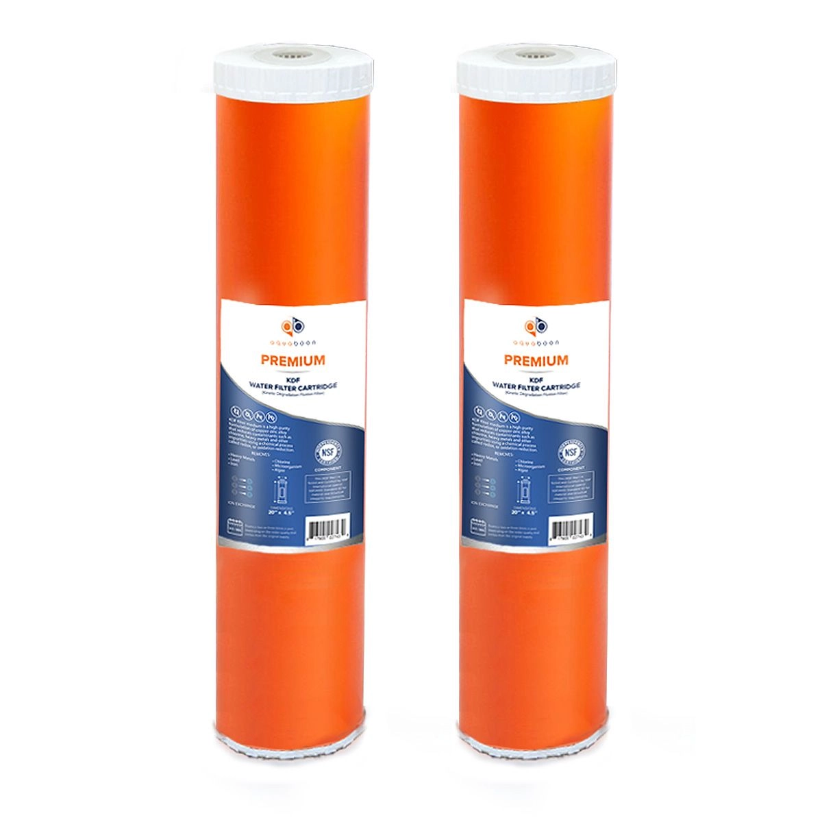 2 Pack Of Whole House KDF 20 x 4.5 Inch. Big Blue Replacement Water Filter Cartridge