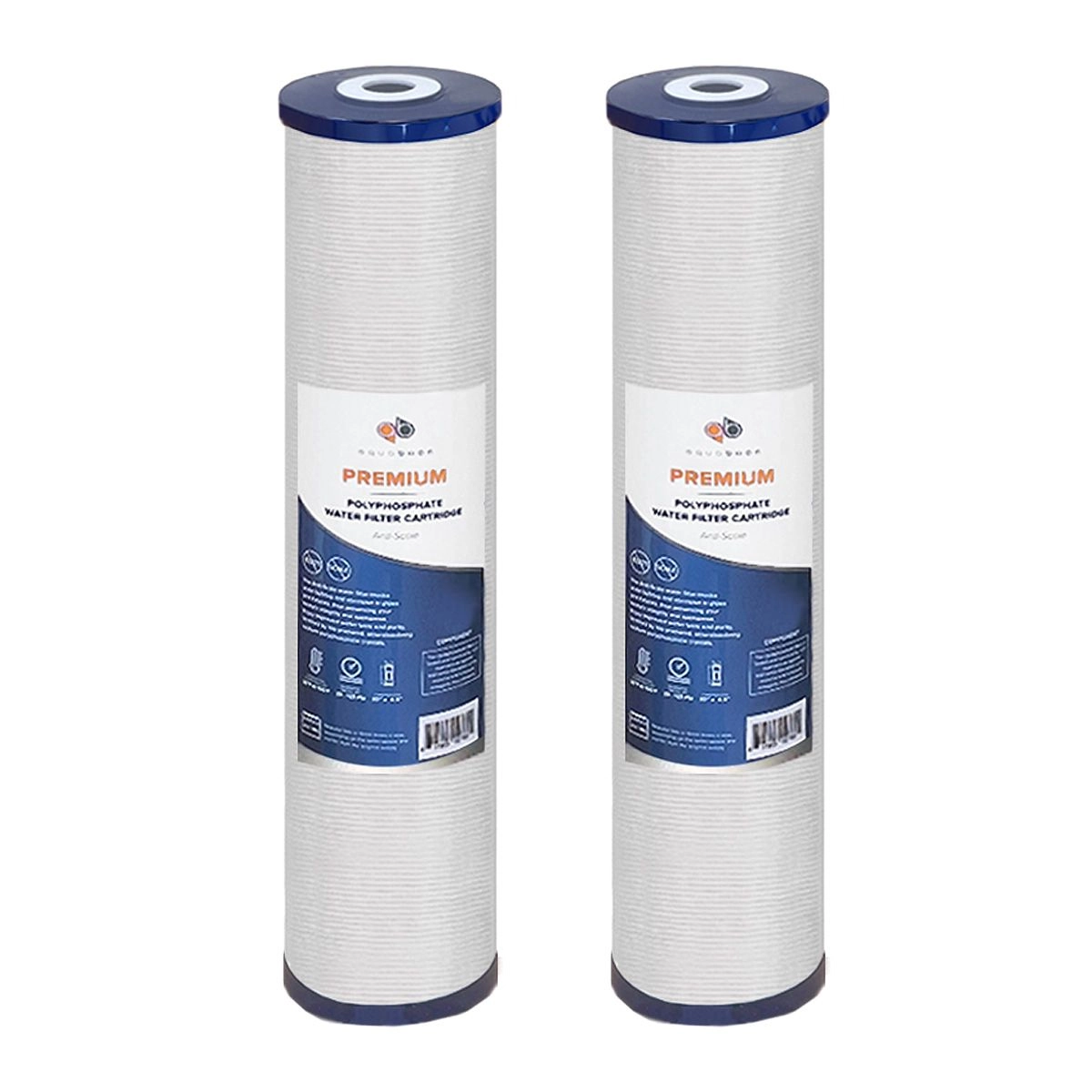 2 Pack Of Whole House 20 x 4.5 Inch. Big Blue Polyphosphate Anti Scale Water Filter Cartridge