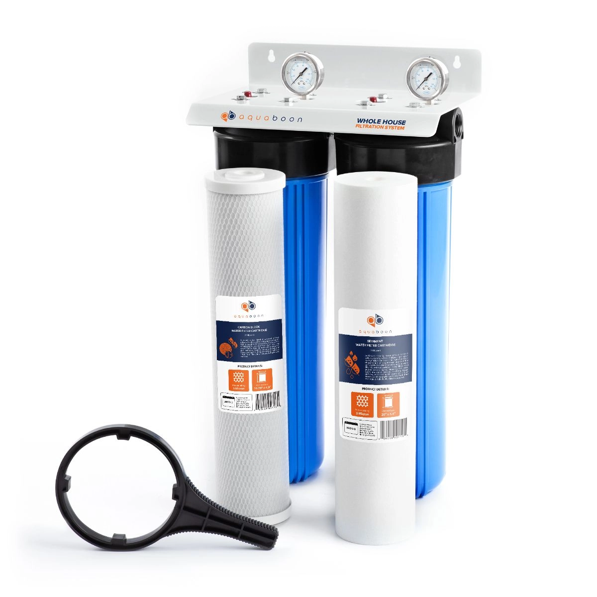 2-Stage 20" Whole House Aquaboon Water Filtration System